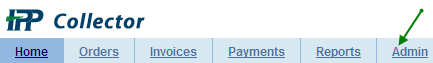 IPP Tabs with arrow pointing to the admin tab