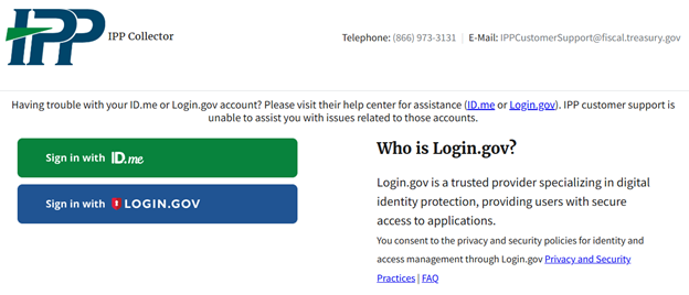 IPP Logon Page with arrows pointing at the userID and Password input boxes