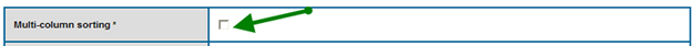 Display Preferences Page with an arrow pointing at the multi-column sorting checkbox.